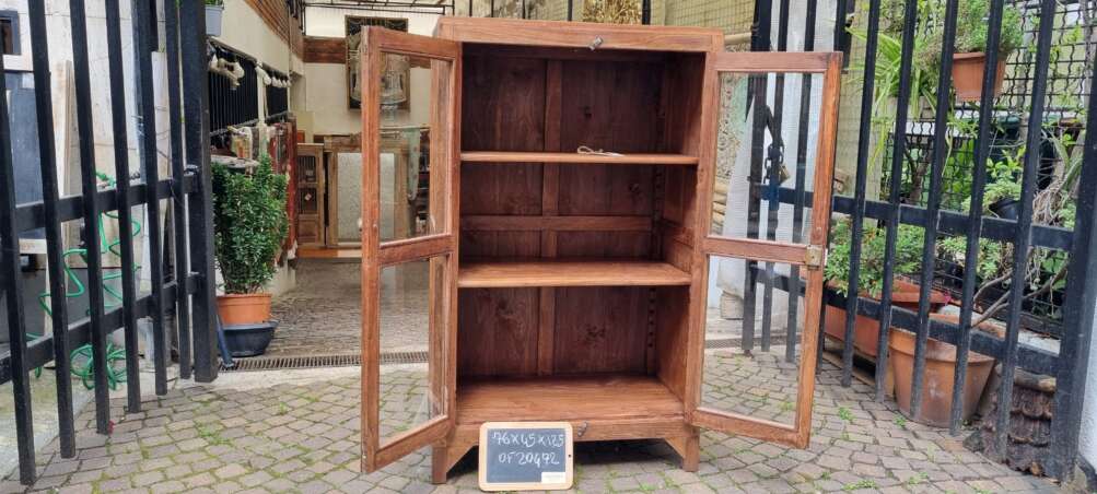 Vetrina rustica in teak a due ante - immagine 8