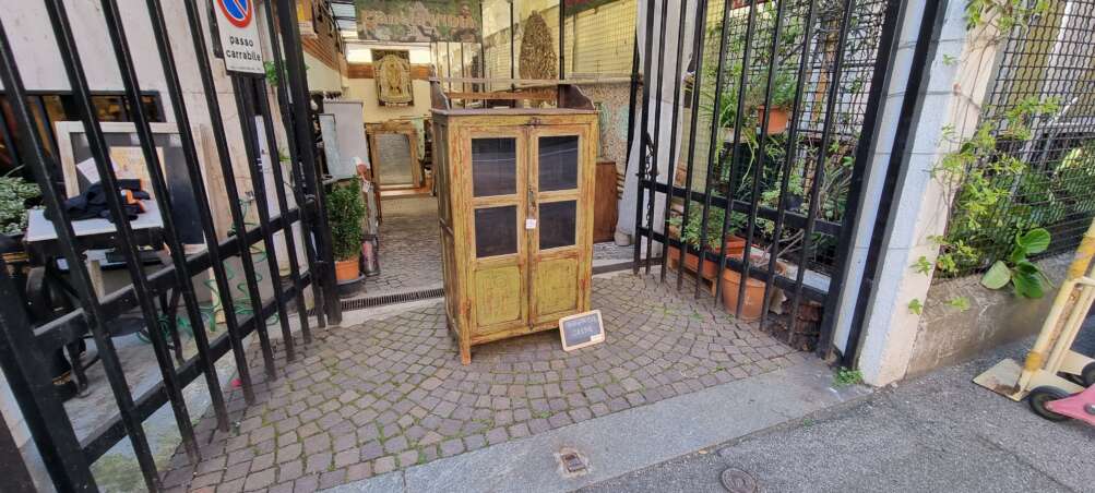 Vetrinetta vintage con finitura verde - immagine 9