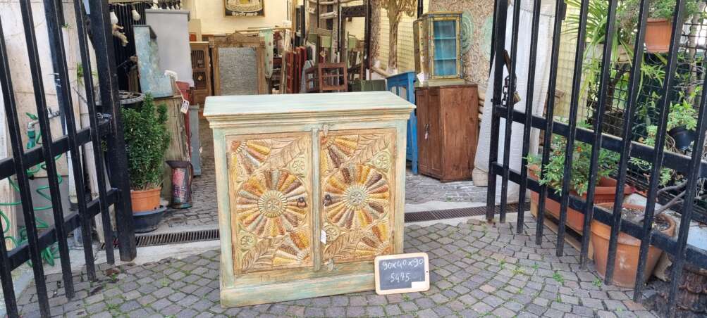 Mobile intagliato floreale con sfumature verde acqua - immagine 2