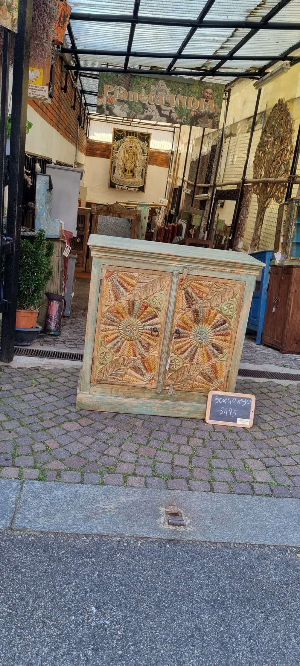 Mobile intagliato floreale con sfumature verde acqua - immagine 5