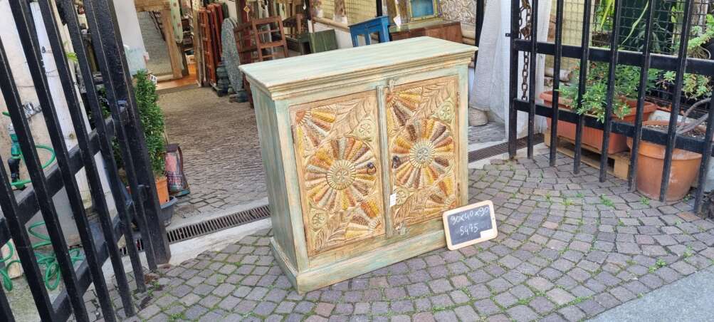 Mobile intagliato floreale con sfumature verde acqua - immagine 4