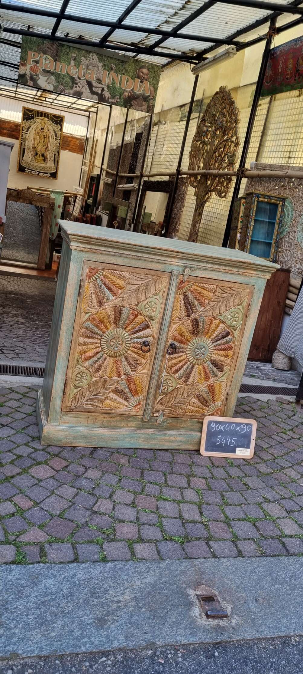Mobile intagliato floreale con sfumature verde acqua - immagine 8