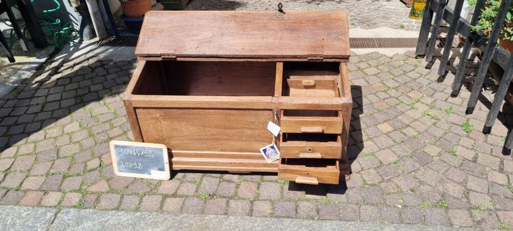 Bauletto da lavoro con cassetti in teak - immagine 2