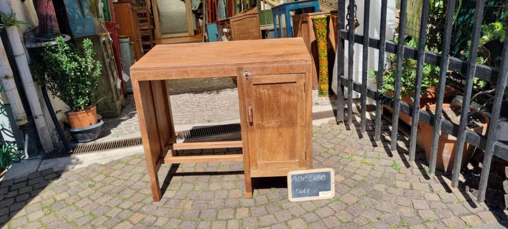 Scrivania in teak con un vano laterale portaoggetti - immagine 6