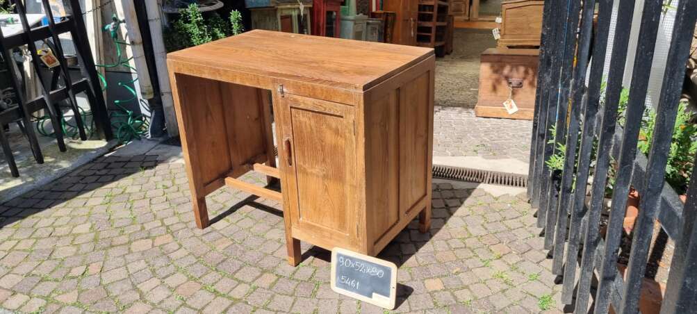 Scrivania in teak con un vano laterale portaoggetti - immagine 5
