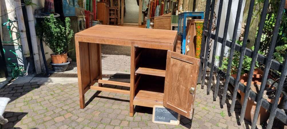 Scrivania in teak con un vano laterale portaoggetti - immagine 2