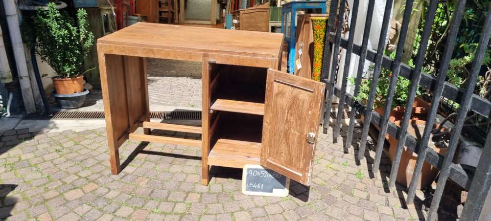 Scrivania in teak con un vano laterale portaoggetti - immagine 7