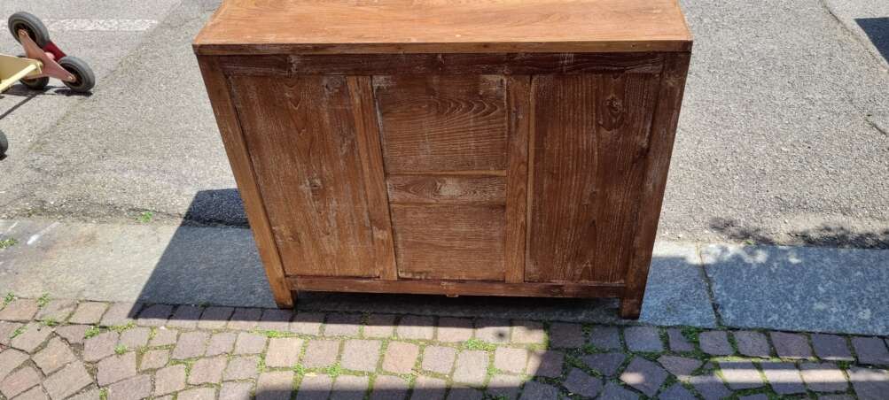 Mobiletto in teak con ante in vetro - immagine 6