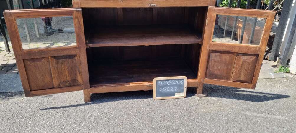 Mobiletto in teak con ante in vetro - immagine 5