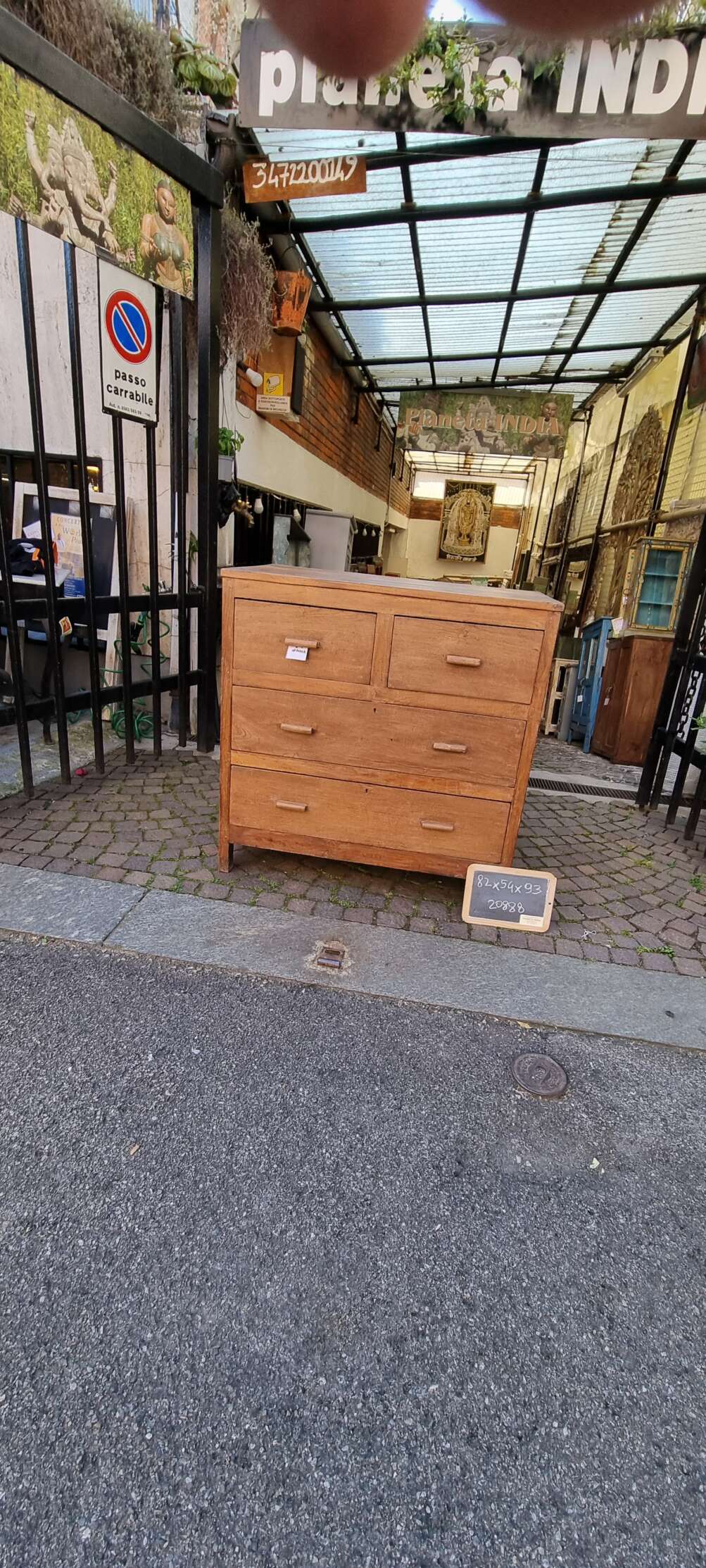 Cassettiera in teak con quattro cassetti - immagine 8