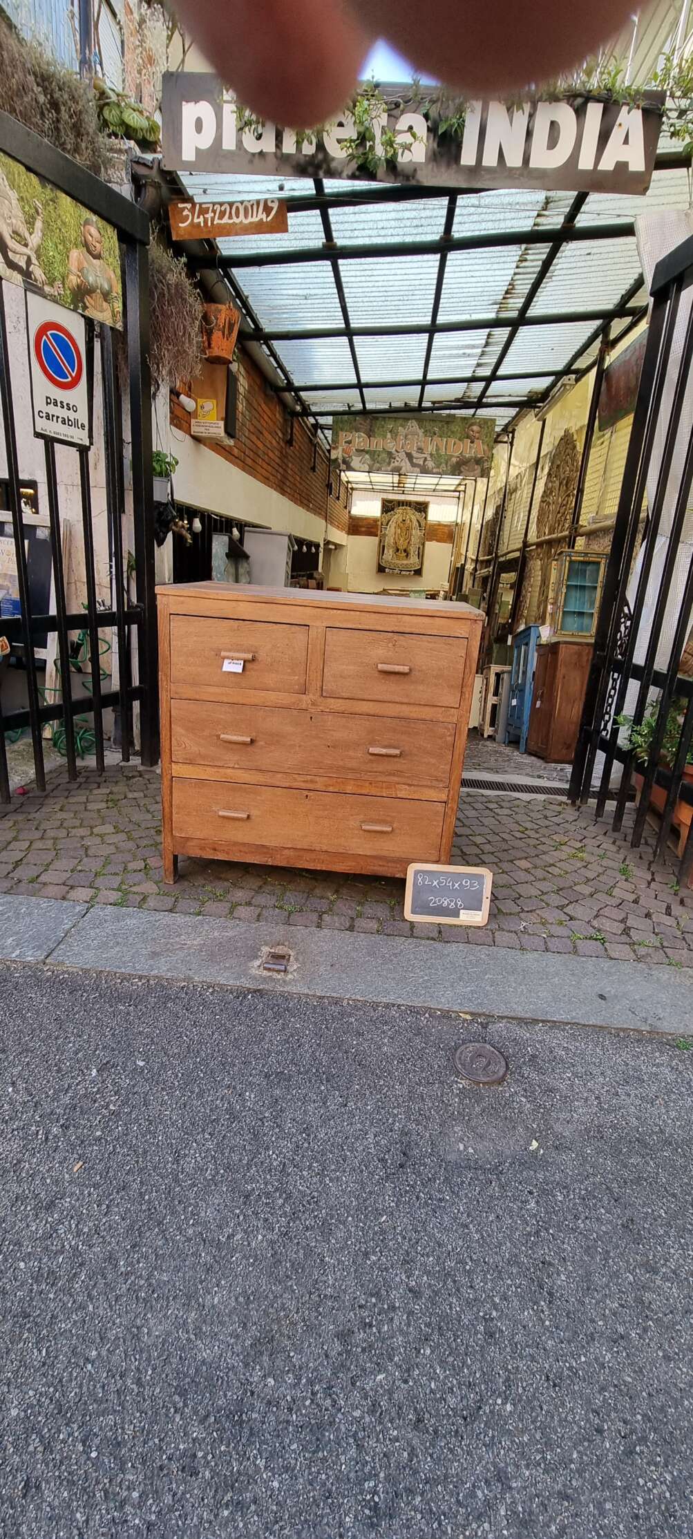 Cassettiera in teak con quattro cassetti - immagine 7