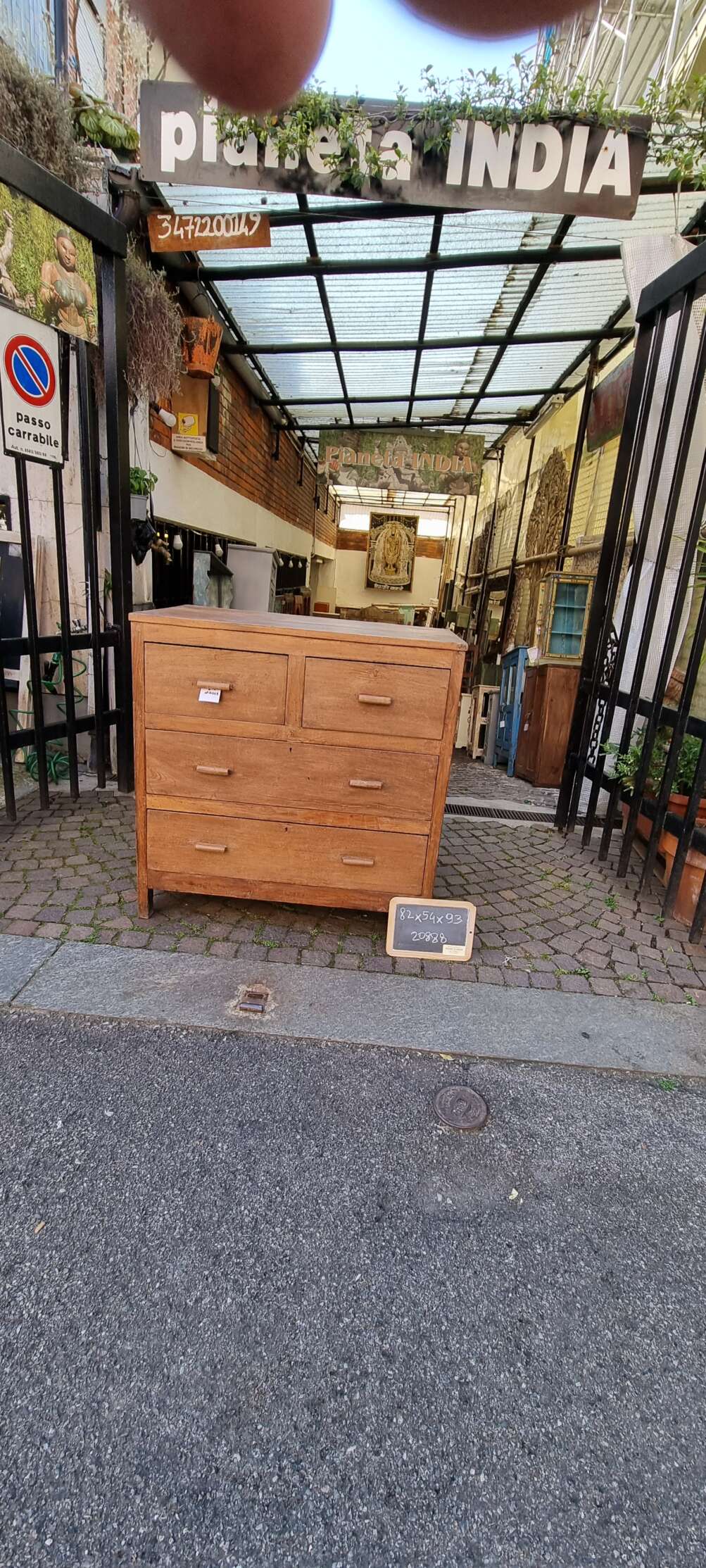 Cassettiera in teak con quattro cassetti - immagine 9