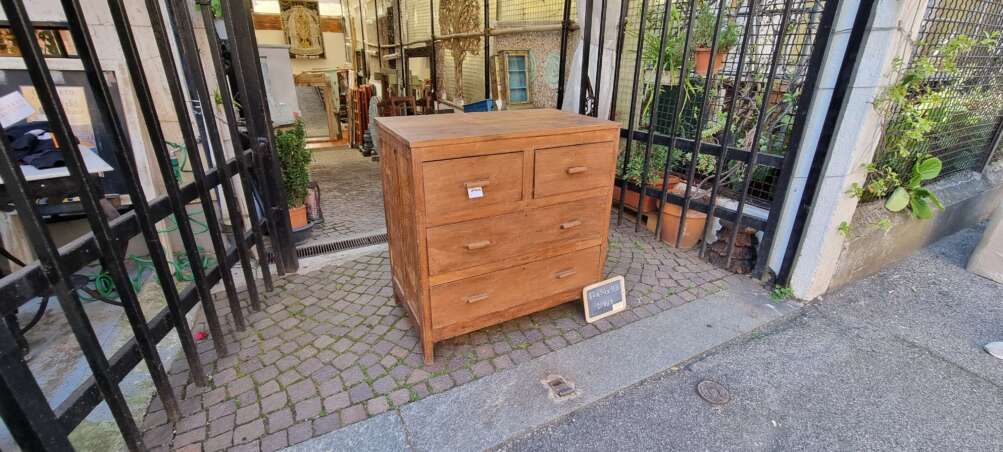 Cassettiera in teak con quattro cassetti - immagine 2