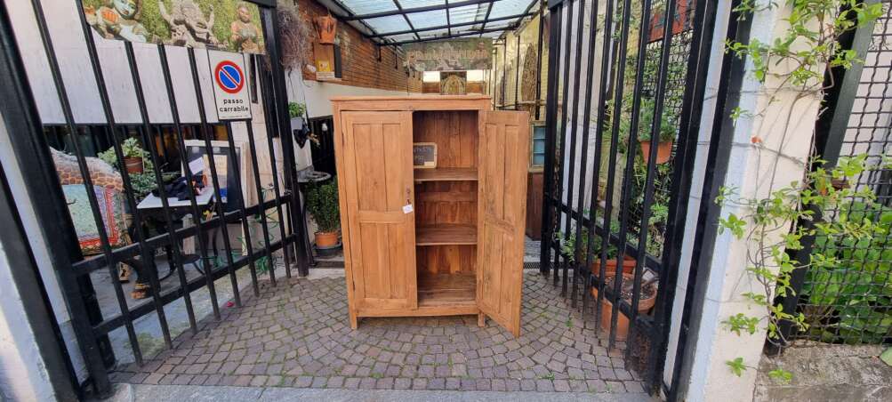Armadio basso in teak naturale - immagine 10