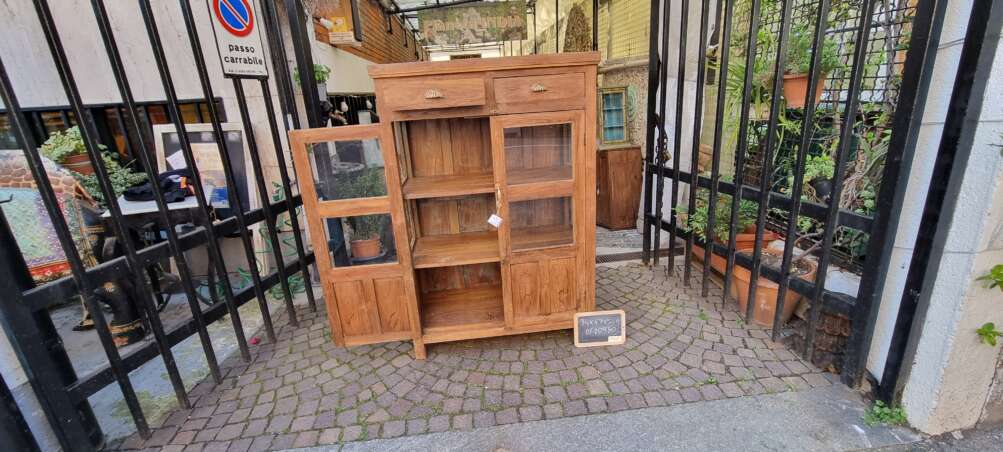 Vetrina in teak con cassetti - immagine 5