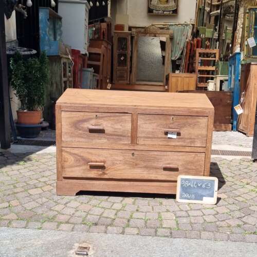 Cassettiera bassa a sei cassetti in teak